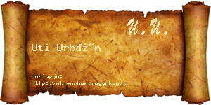 Uti Urbán névjegykártya